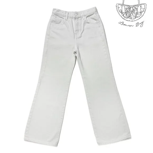 J Brand / High Rise Wide Cropped Jeans / Size 24 / White - Picture 3 of 7